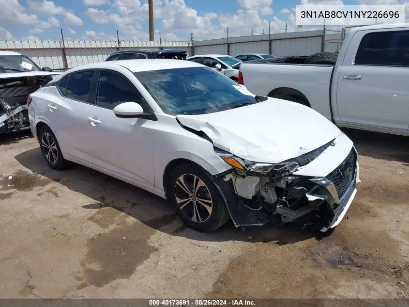 2022 Nissan Sentra Sv Xtronic Cvt VIN: 3N1AB8CV1NY226696 Lot: 40173691