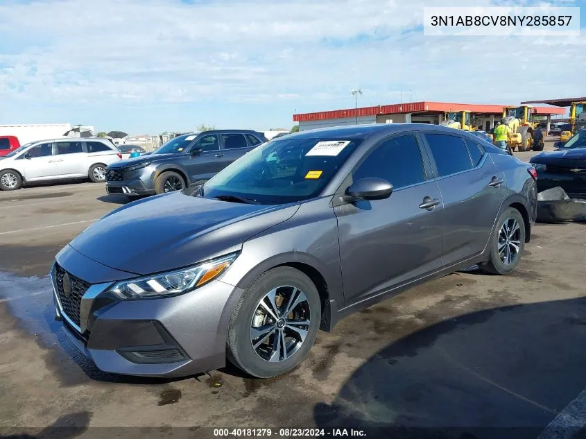 2022 Nissan Sentra Sv Xtronic Cvt VIN: 3N1AB8CV8NY285857 Lot: 40181279