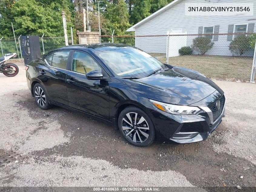 2022 Nissan Sentra Sv Xtronic Cvt VIN: 3N1AB8CV8NY218546 Lot: 40188635