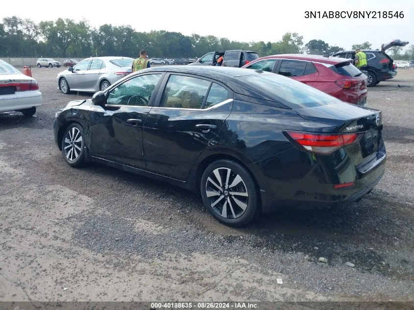 2022 Nissan Sentra Sv Xtronic Cvt VIN: 3N1AB8CV8NY218546 Lot: 40188635