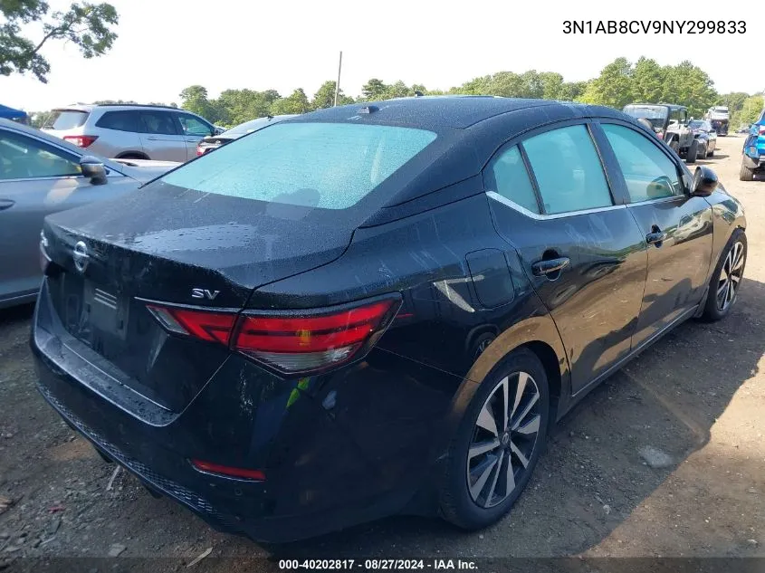 2022 Nissan Sentra Sv Xtronic Cvt VIN: 3N1AB8CV9NY299833 Lot: 40202817