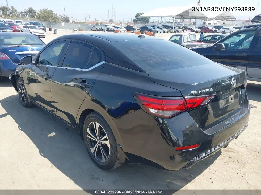 2022 Nissan Sentra Sv Xtronic Cvt VIN: 3N1AB8CV6NY293889 Lot: 40222296