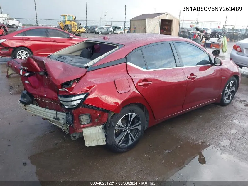 3N1AB8CV5NY263489 2022 Nissan Sentra Sv Xtronic Cvt