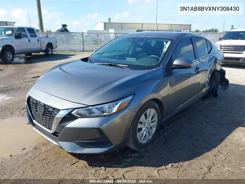 2022 Nissan Sentra S Xtronic Cvt VIN: 3N1AB8BVXNY308430 Lot: 40234485