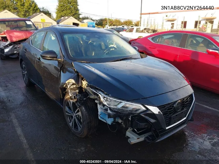 2022 Nissan Sentra Sv Xtronic Cvt VIN: 3N1AB8CV2NY264440 Lot: 40243501