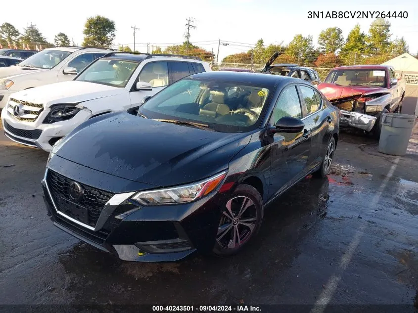 2022 Nissan Sentra Sv Xtronic Cvt VIN: 3N1AB8CV2NY264440 Lot: 40243501