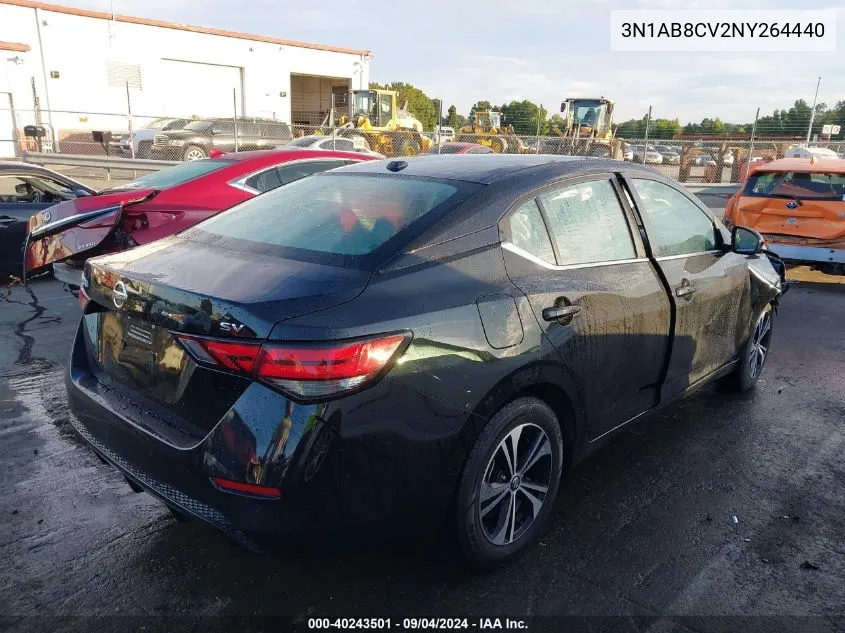 3N1AB8CV2NY264440 2022 Nissan Sentra Sv Xtronic Cvt