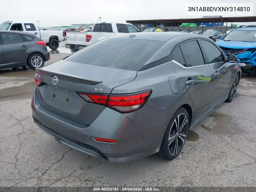 2022 Nissan Sentra Sr Xtronic Cvt VIN: 3N1AB8DVXNY314810 Lot: 40250193