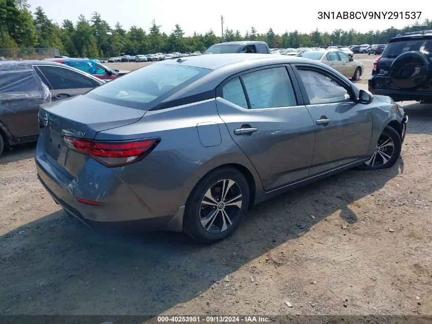 2022 Nissan Sentra Sv Xtronic Cvt VIN: 3N1AB8CV9NY291537 Lot: 40253981