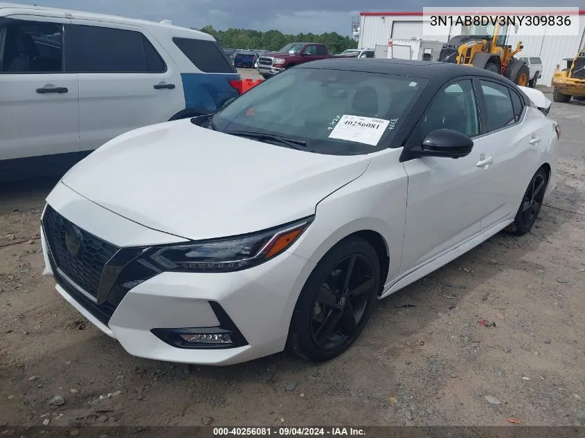 2022 Nissan Sentra Sr VIN: 3N1AB8DV3NY309836 Lot: 40256081