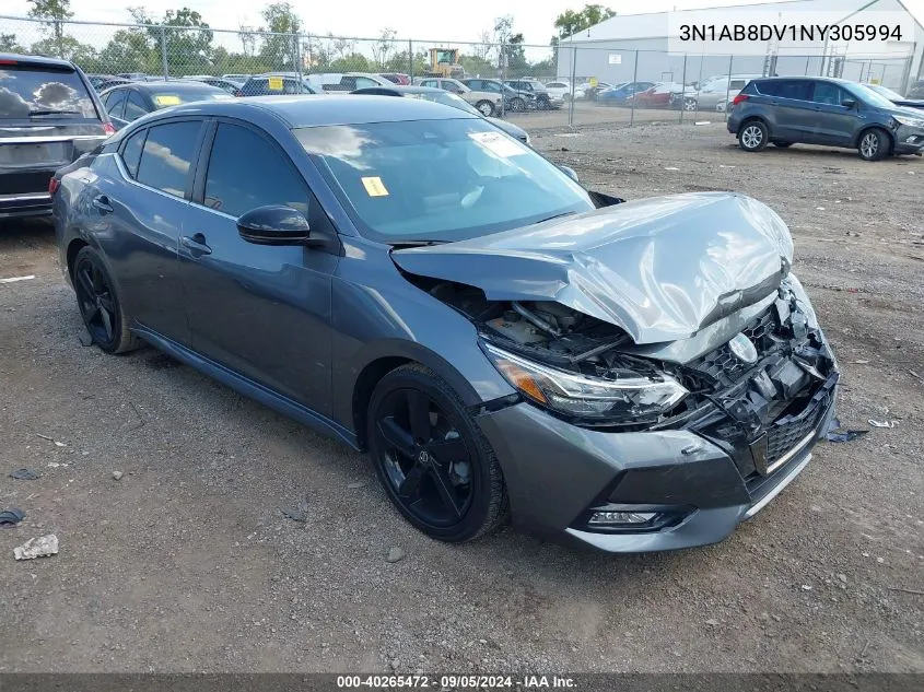 2022 Nissan Sentra Sr VIN: 3N1AB8DV1NY305994 Lot: 40265472