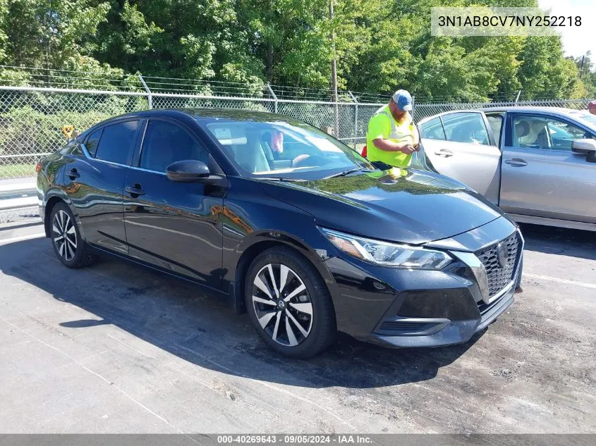 2022 Nissan Sentra Sv Xtronic Cvt VIN: 3N1AB8CV7NY252218 Lot: 40269643