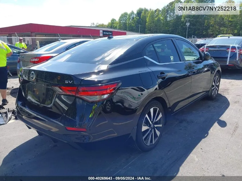 2022 Nissan Sentra Sv Xtronic Cvt VIN: 3N1AB8CV7NY252218 Lot: 40269643