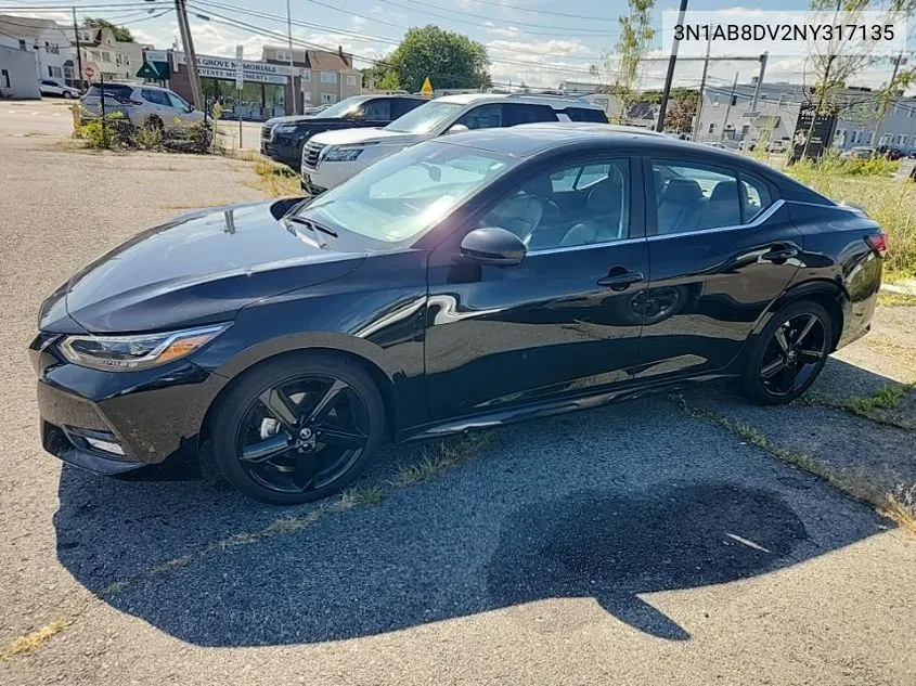 2022 Nissan Sentra Sr VIN: 3N1AB8DV2NY317135 Lot: 40271598