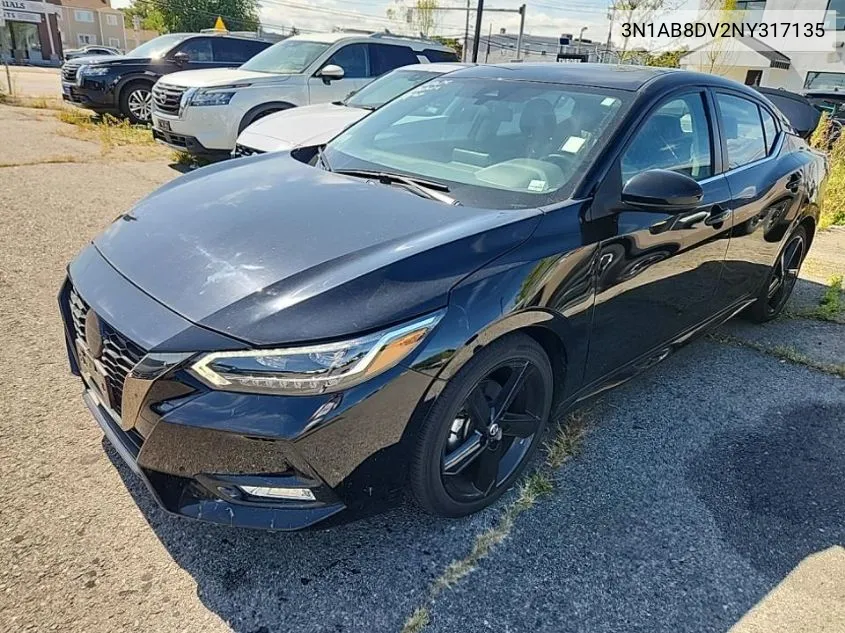 2022 Nissan Sentra Sr VIN: 3N1AB8DV2NY317135 Lot: 40271598