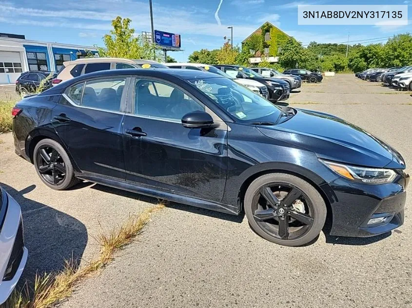 2022 Nissan Sentra Sr VIN: 3N1AB8DV2NY317135 Lot: 40271598