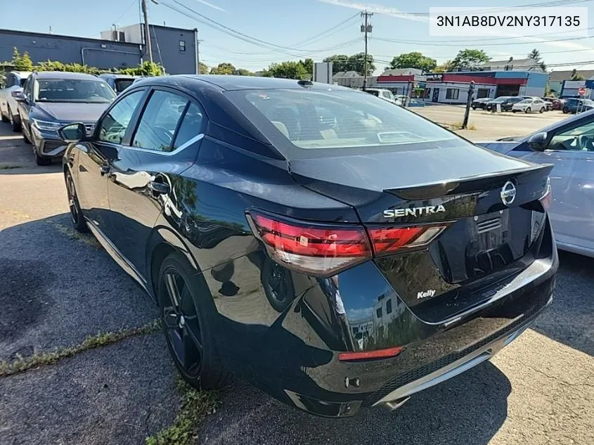 2022 Nissan Sentra Sr VIN: 3N1AB8DV2NY317135 Lot: 40271598