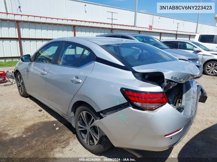 2022 Nissan Sentra Sv Xtronic Cvt VIN: 3N1AB8CV6NY223423 Lot: 40290905