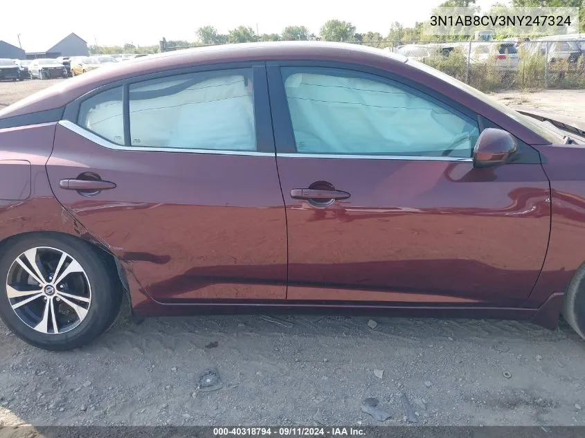 2022 Nissan Sentra Sv VIN: 3N1AB8CV3NY247324 Lot: 40318794