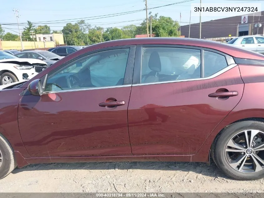 2022 Nissan Sentra Sv VIN: 3N1AB8CV3NY247324 Lot: 40318794