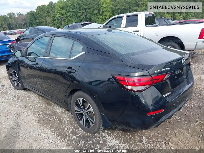 2022 Nissan Sentra Sv Xtronic Cvt VIN: 3N1AB8CV2NY269105 Lot: 40319408