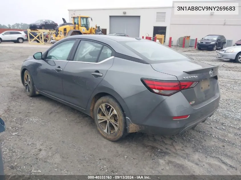 3N1AB8CV9NY269683 2022 Nissan Sentra Sv