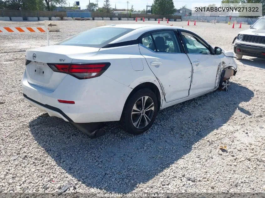 2022 Nissan Sentra Sv Xtronic Cvt VIN: 3N1AB8CV9NY271322 Lot: 40342487