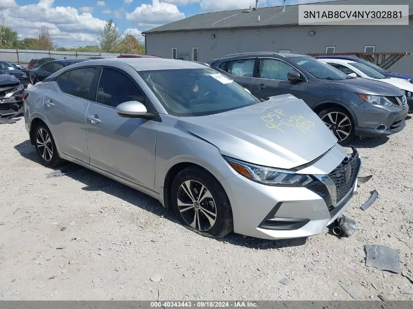 2022 Nissan Sentra Sv Xtronic Cvt VIN: 3N1AB8CV4NY302881 Lot: 40343443