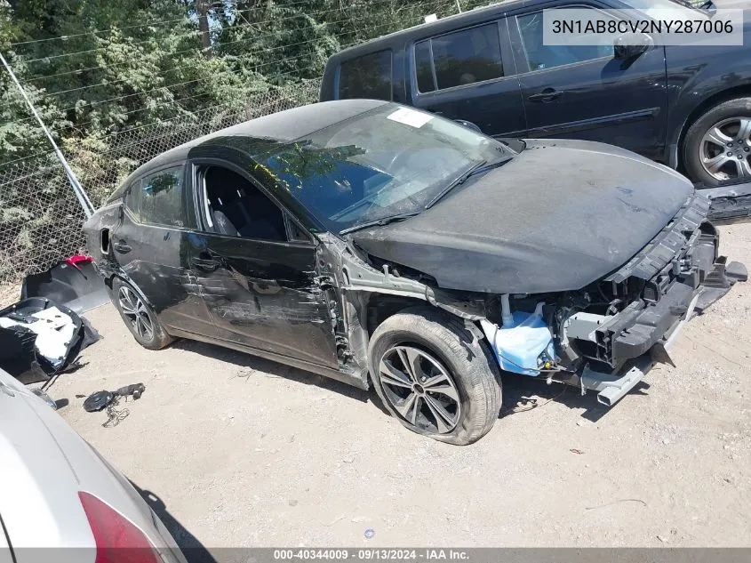 3N1AB8CV2NY287006 2022 Nissan Sentra Sv