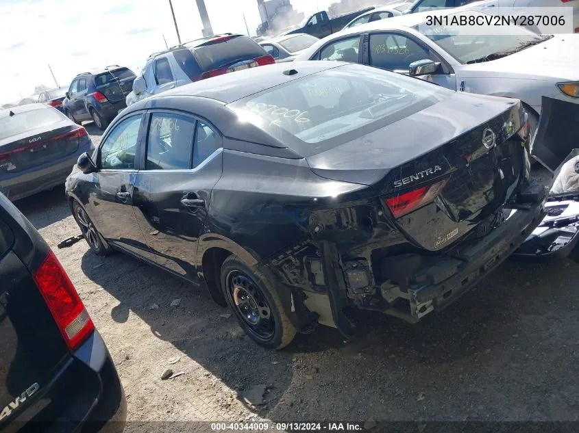 3N1AB8CV2NY287006 2022 Nissan Sentra Sv