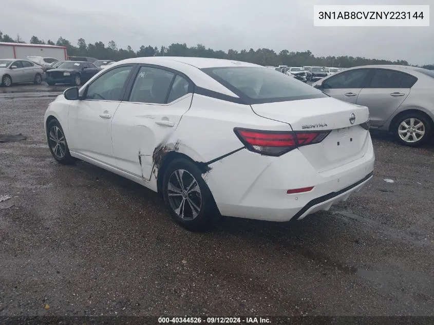 2022 Nissan Sentra Sv Xtronic Cvt VIN: 3N1AB8CVZNY223144 Lot: 40344526