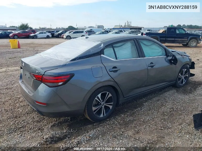 2022 Nissan Sentra Sv Xtronic Cvt VIN: 3N1AB8CVXNY288159 Lot: 40359681