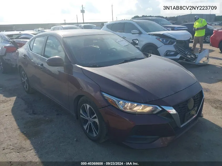 2022 Nissan Sentra Sv Xtronic Cvt VIN: 3N1AB8CV2NY223709 Lot: 40368608