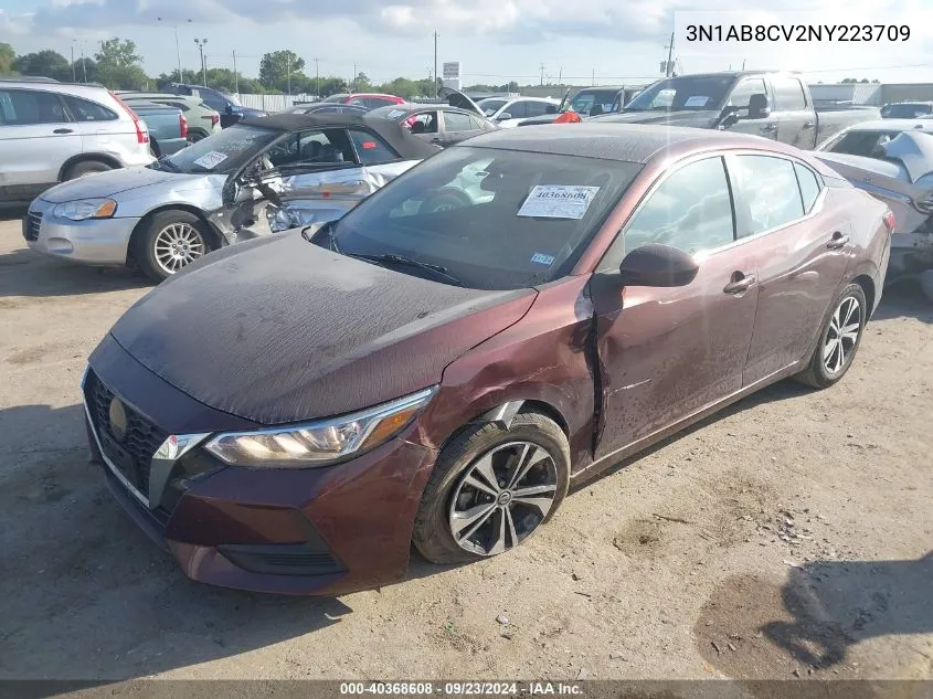 2022 Nissan Sentra Sv Xtronic Cvt VIN: 3N1AB8CV2NY223709 Lot: 40368608