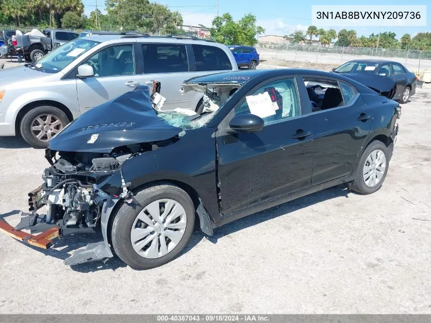 2022 Nissan Sentra S Xtronic Cvt VIN: 3N1AB8BVXNY209736 Lot: 40387043