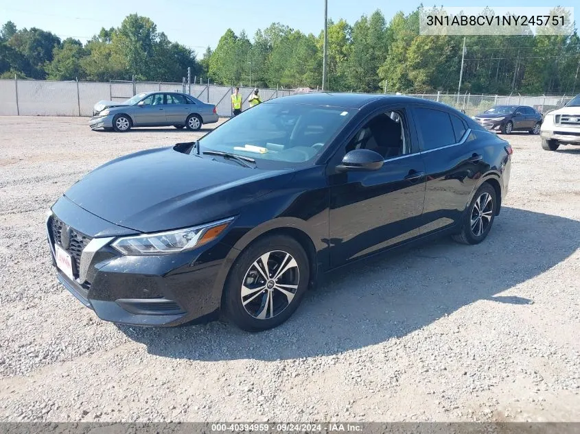 2022 Nissan Sentra Sv Xtronic Cvt VIN: 3N1AB8CV1NY245751 Lot: 40394959