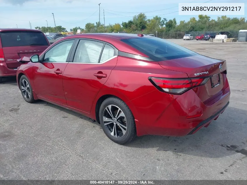 2022 Nissan Sentra Sv Xtronic Cvt VIN: 3N1AB8CV2NY291217 Lot: 40410147