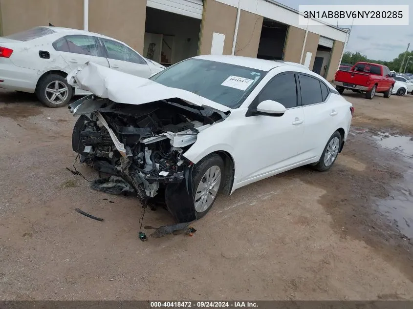 2022 Nissan Sentra S Xtronic Cvt VIN: 3N1AB8BV6NY280285 Lot: 40418472