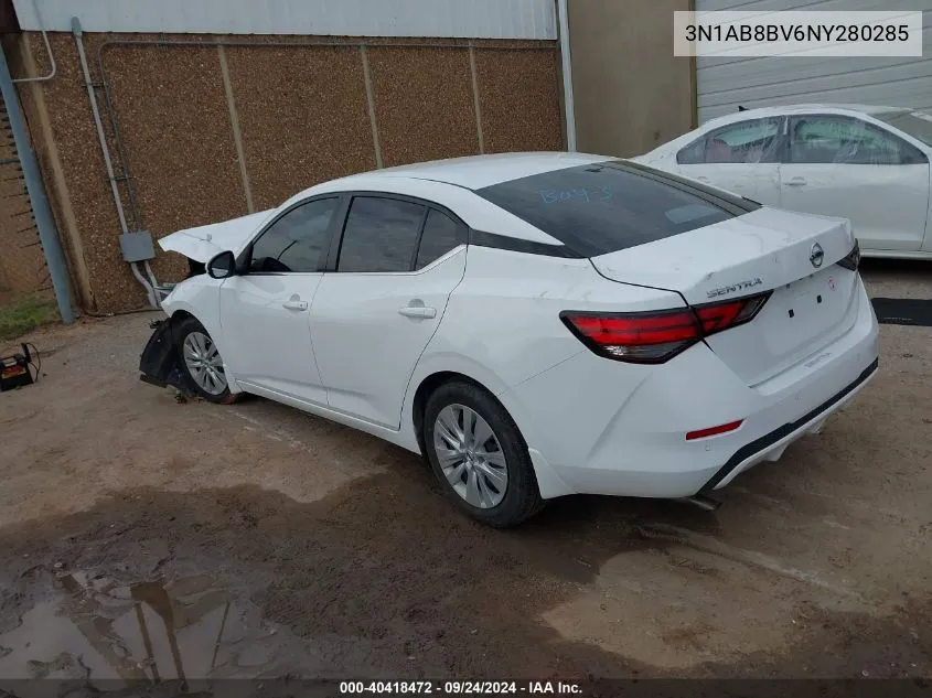 2022 Nissan Sentra S Xtronic Cvt VIN: 3N1AB8BV6NY280285 Lot: 40418472