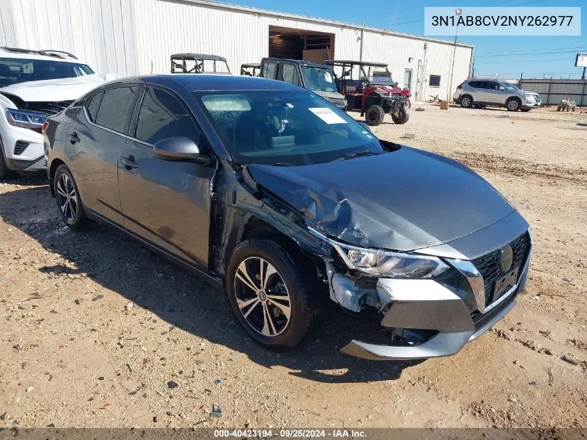 2022 Nissan Sentra Sv Xtronic Cvt VIN: 3N1AB8CV2NY262977 Lot: 40423194