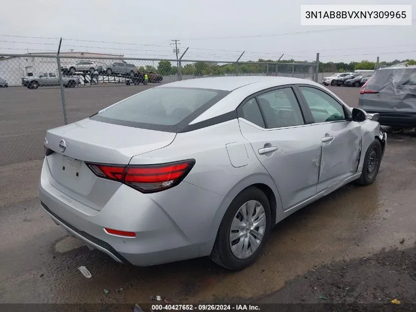 2022 Nissan Sentra S Xtronic Cvt VIN: 3N1AB8BVXNY309965 Lot: 40427652