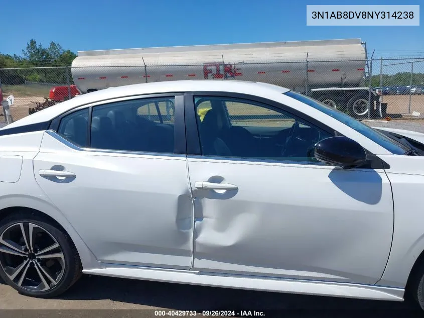 2022 Nissan Sentra Sr Xtronic Cvt VIN: 3N1AB8DV8NY314238 Lot: 40429733