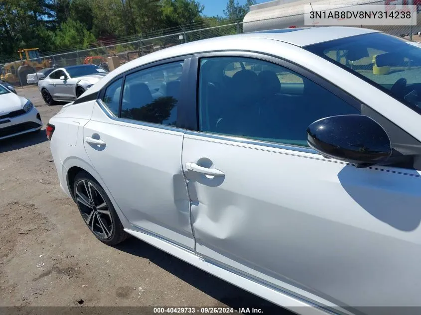 2022 Nissan Sentra Sr Xtronic Cvt VIN: 3N1AB8DV8NY314238 Lot: 40429733