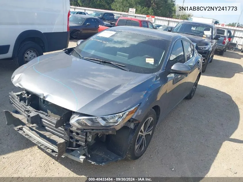 2022 Nissan Sentra Sv Xtronic Cvt VIN: 3N1AB8CV2NY241773 Lot: 40433454