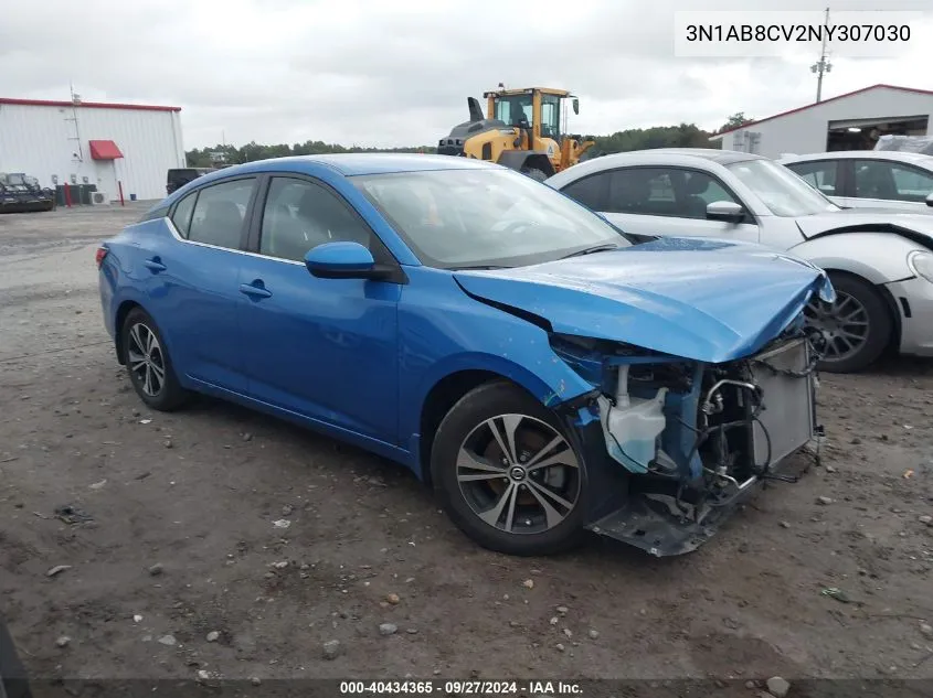 2022 Nissan Sentra Sv Xtronic Cvt VIN: 3N1AB8CV2NY307030 Lot: 40434365