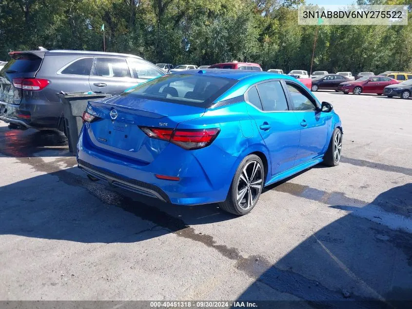 2022 Nissan Sentra Sr Xtronic Cvt VIN: 3N1AB8DV6NY275522 Lot: 40451318