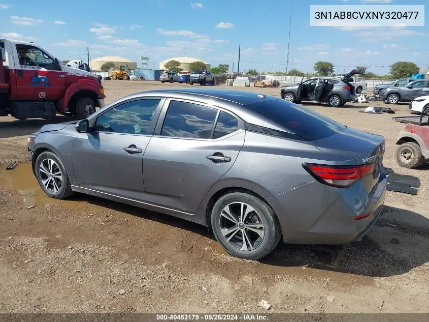 2022 Nissan Sentra Sv Xtronic Cvt VIN: 3N1AB8CVXNY320477 Lot: 40453179