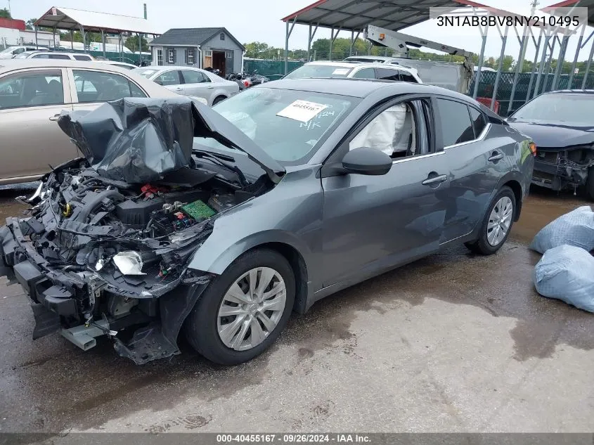 2022 Nissan Sentra S Xtronic Cvt VIN: 3N1AB8BV8NY210495 Lot: 40455167