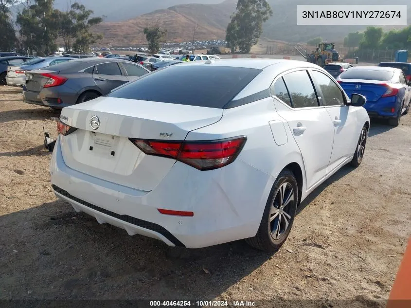 2022 Nissan Sentra Sv Xtronic Cvt VIN: 3N1AB8CV1NY272674 Lot: 40464254