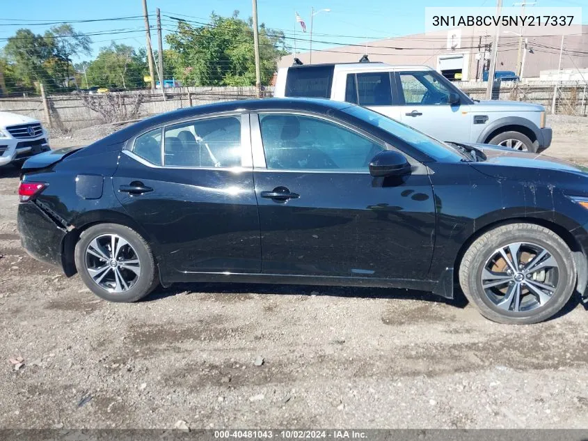 2022 Nissan Sentra Sv Xtronic Cvt VIN: 3N1AB8CV5NY217337 Lot: 40481043